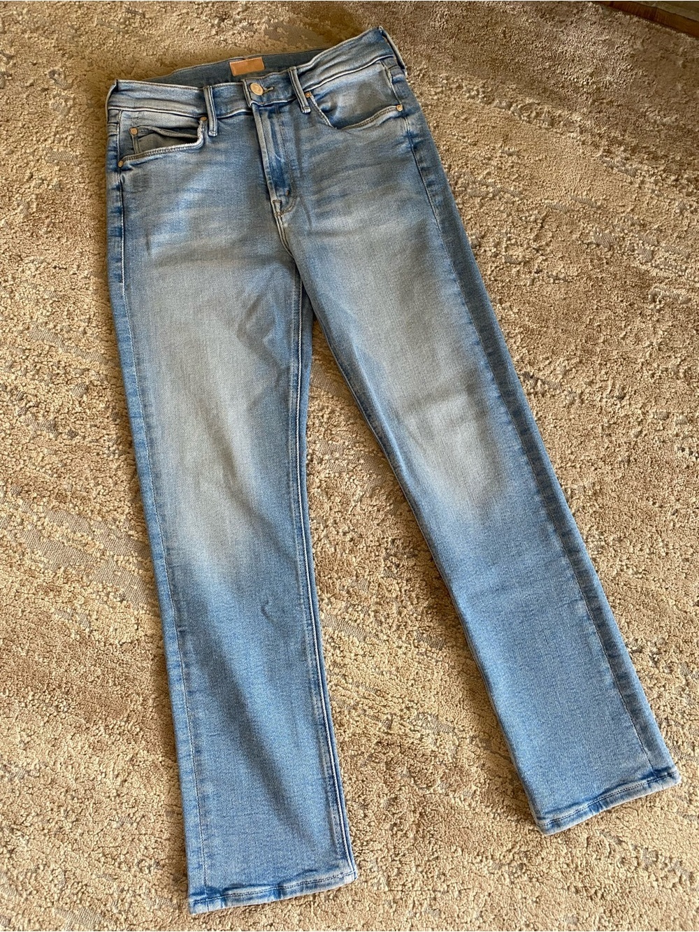 Mother The Mid Rise Dazzler Ankle Jeans Limited Edition Color Light Blue: 26